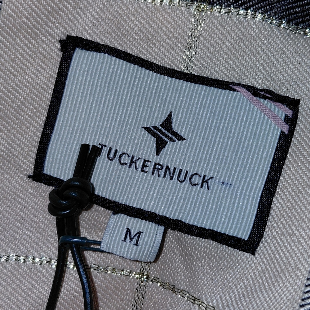 Tuckernuck Black Gold Metallic Plaid Blouse Top Women's Sz Medium‎ NWT - Picture 5 of 8